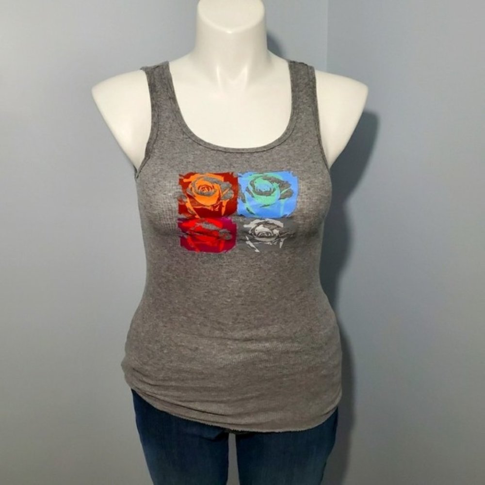 Volcom Flower Pop Art Basic Tank EUC